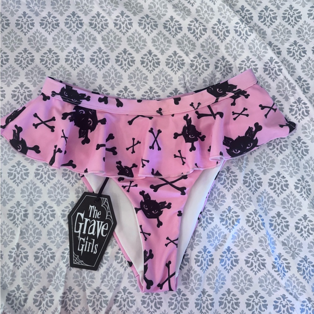 Dolls Kill Pink Skull Bikini Bottom